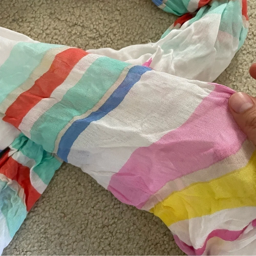 Kade Spade lightweight rainbow wrap scarf beach coverup